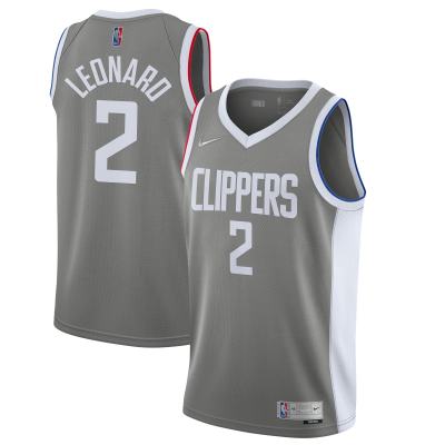 Men's LA Clippers Kawhi Leonard Gray 2020/21 Swingman Jersey - Earned Edition 01