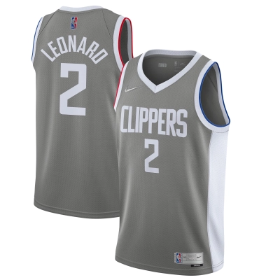 Men's LA Clippers Kawhi Leonard Gray 2020/21 Swingman Jersey - Earned Edition 01