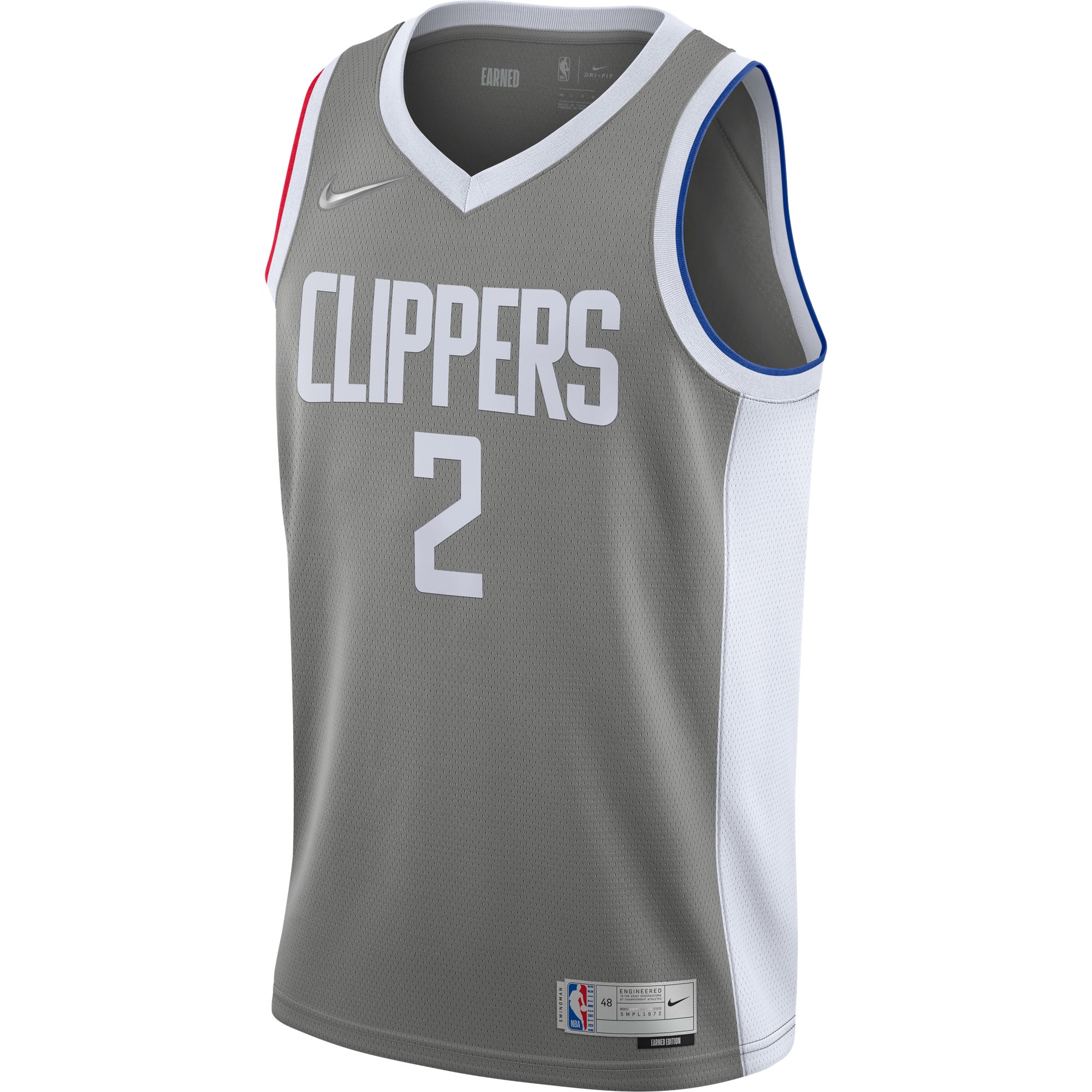 Men's LA Clippers Kawhi Leonard Gray 2020/21 Swingman Jersey - Earned Edition