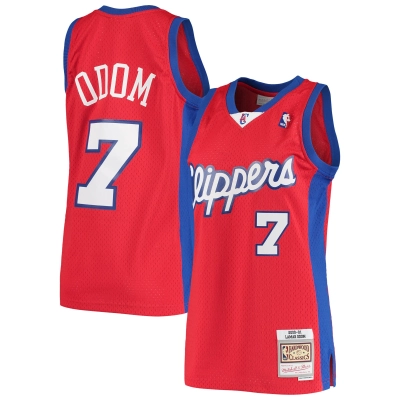Men's LA Clippers Lamar Odom Red 2000/01 Hardwood Classics Swingman Jersey 01