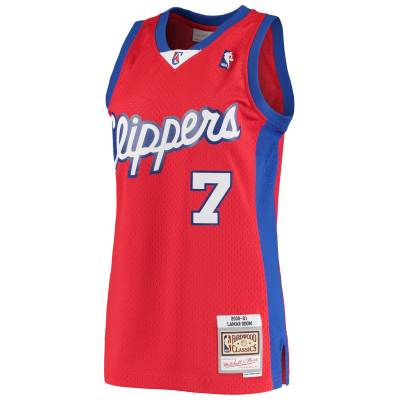 Men's LA Clippers Lamar Odom Red 2000/01 Hardwood Classics Swingman Jersey 02