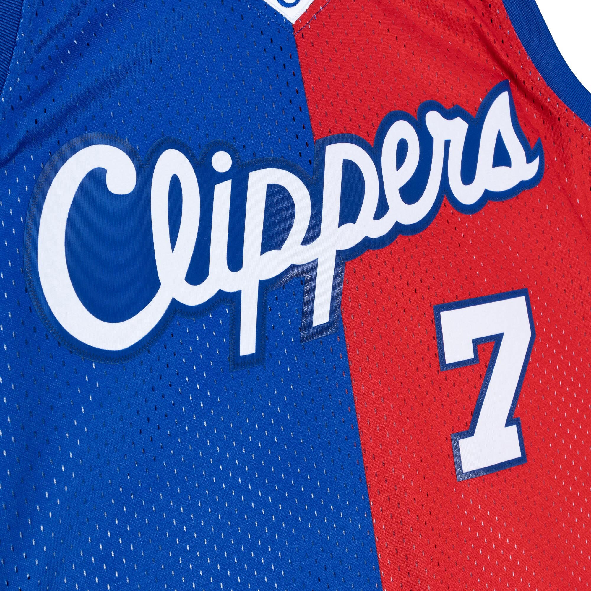 Men's LA Clippers Lamar Odom Royal/Red Hardwood Classics 2000/01 Split Swingman Jersey