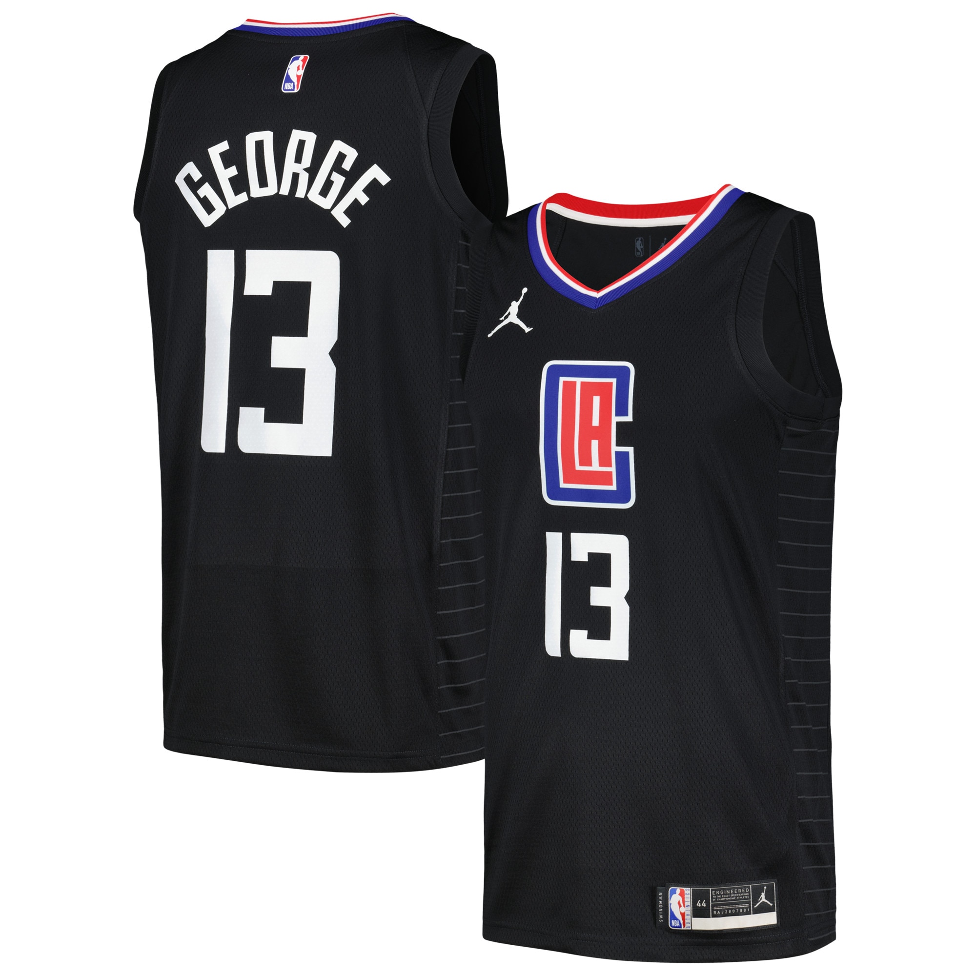 Men's LA Clippers Paul George Black Swingman Jersey - Statement Edition