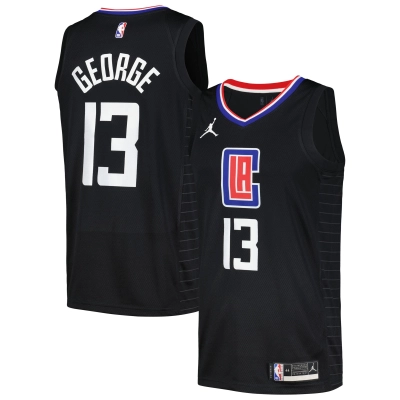 Men's LA Clippers Paul George Black Swingman Jersey - Statement Edition 01