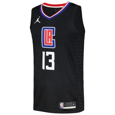 Men's LA Clippers Paul George Black Swingman Jersey - Statement Edition 02
