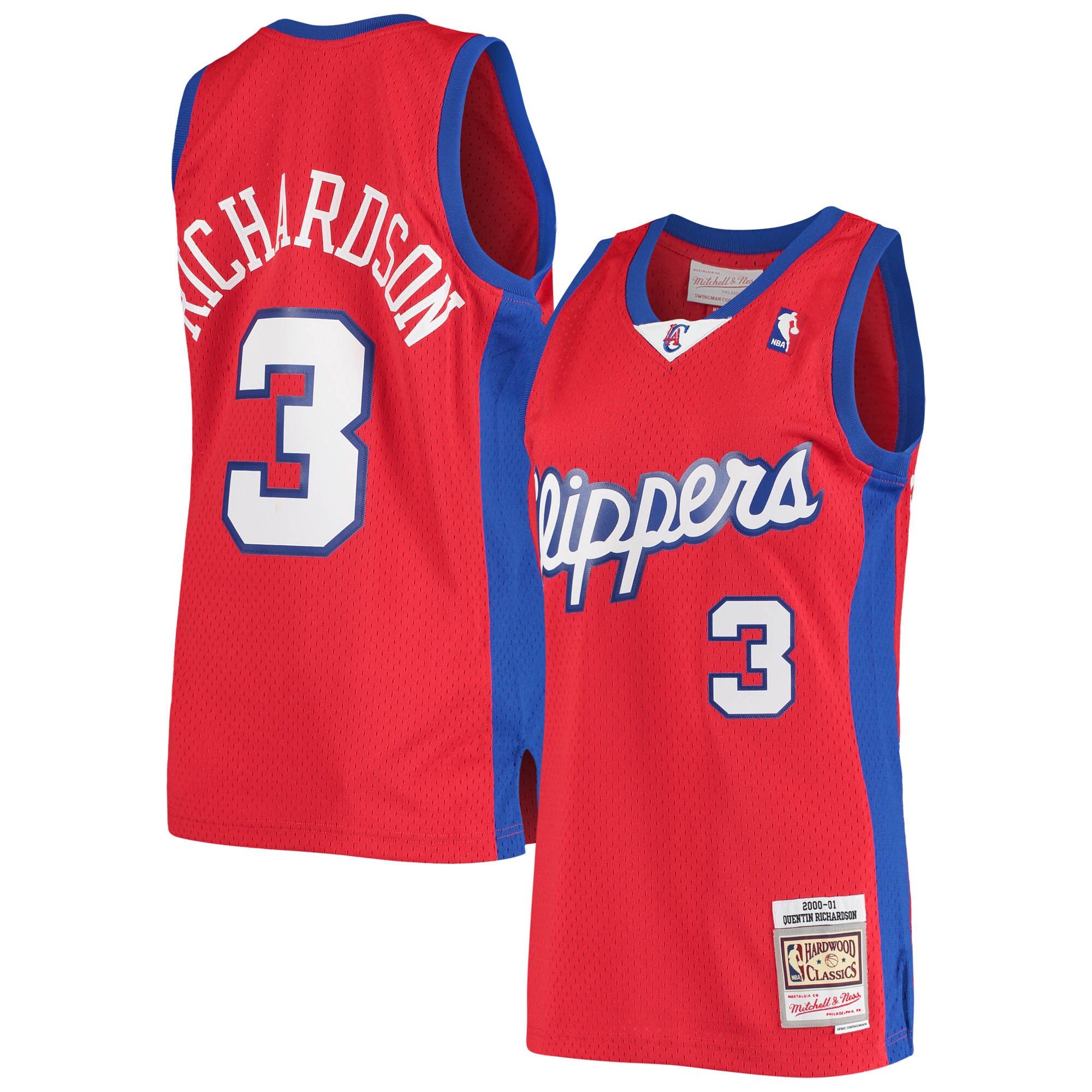Men's LA Clippers Quentin Richardson Red 2000/01 Hardwood Classics Swingman Jersey