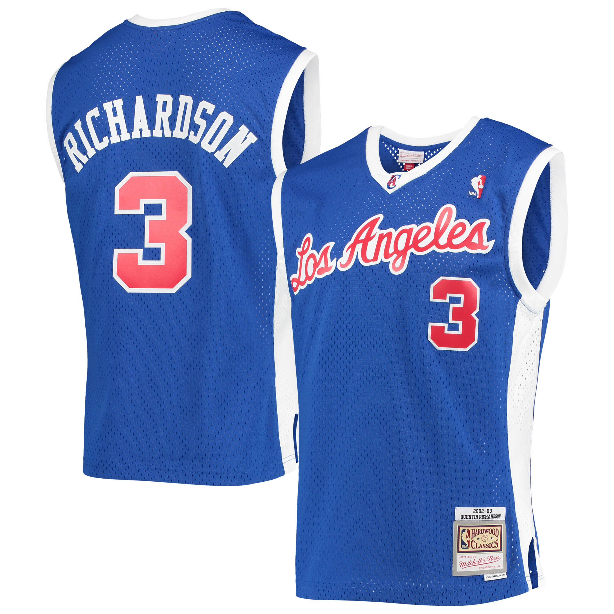 Men's LA Clippers Quentin Richardson Royal 2001/02 Hardwood Classics Swingman Jersey
