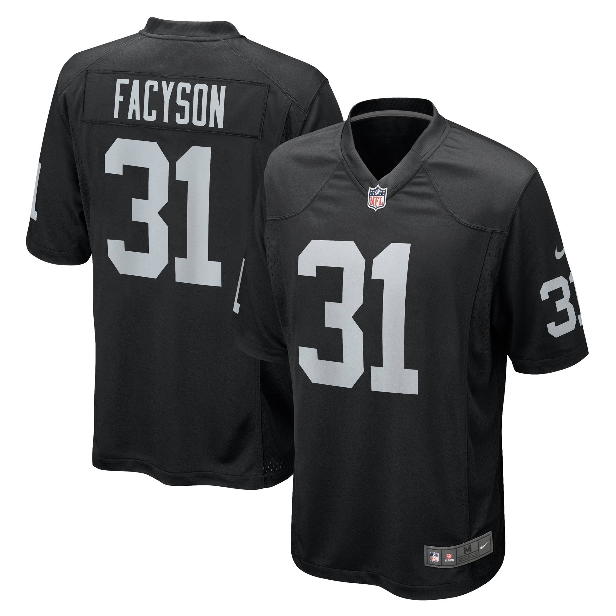 Men's Las Vegas Raiders Brandon Facyson Black Team Game Jersey