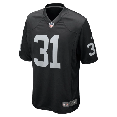 Men's Las Vegas Raiders Brandon Facyson Black Team Game Jersey 02