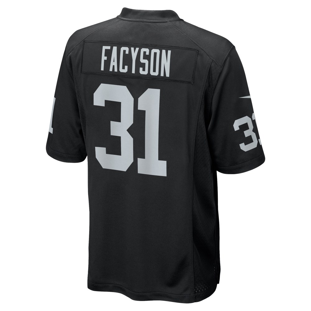 Men's Las Vegas Raiders Brandon Facyson Black Team Game Jersey