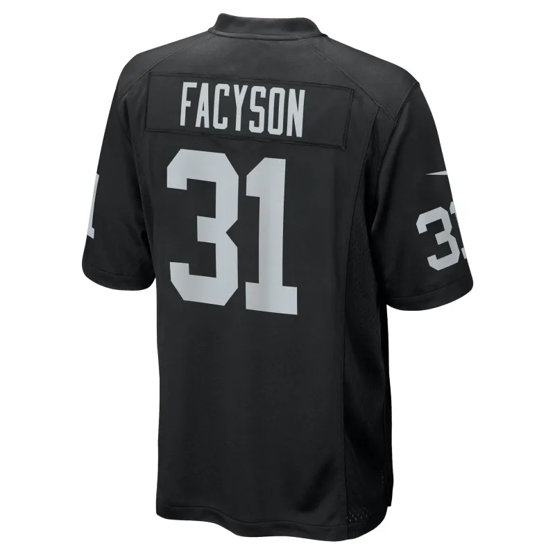 Men's Las Vegas Raiders Brandon Facyson Black Team Game Jersey