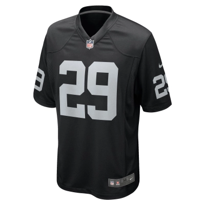 Men's Las Vegas Raiders Christopher Smith II Black Team Game Jersey 02