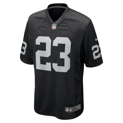 Men's Las Vegas Raiders David Long Jr. Black Team Game Jersey 02