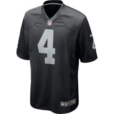 Men's Las Vegas Raiders Derek Carr Black Game Player Jersey 02