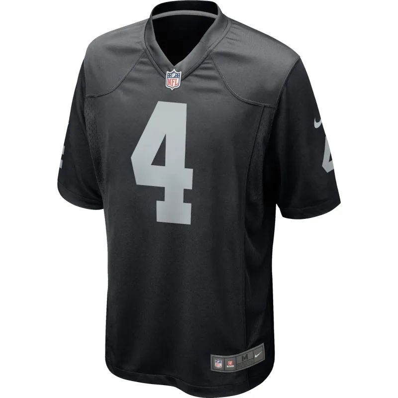 Men's Las Vegas Raiders Derek Carr Black Game Player Jersey