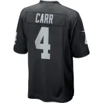 Men's Las Vegas Raiders Derek Carr Black Game Player Jersey