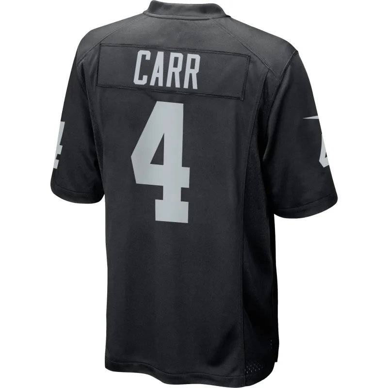 Men's Las Vegas Raiders Derek Carr Black Game Player Jersey