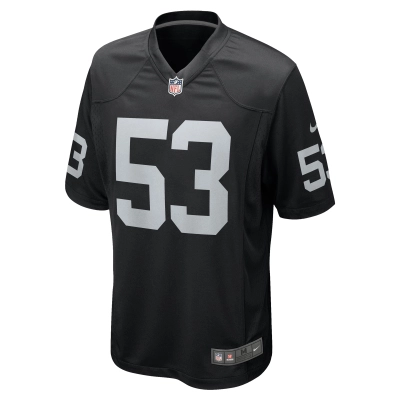 Men's Las Vegas Raiders Isaac Darkangelo Black Team Game Jersey 02