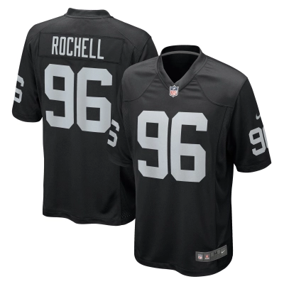 Men's Las Vegas Raiders Isaac Rochell Black Team Game Jersey 01