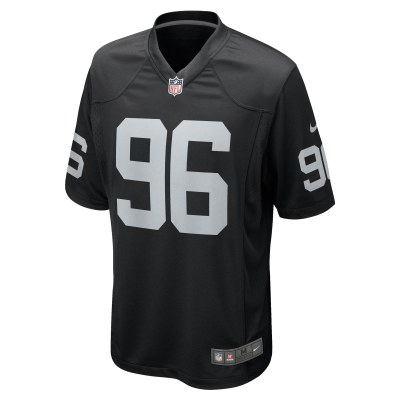 Men's Las Vegas Raiders Isaac Rochell Black Team Game Jersey 02