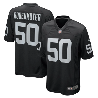 Men's Las Vegas Raiders Jacob Bobenmoyer Black Game Player Jersey 01