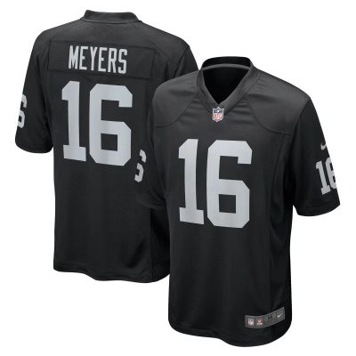 Men's Las Vegas Raiders Jakobi Meyers Black Game Player Jersey 01