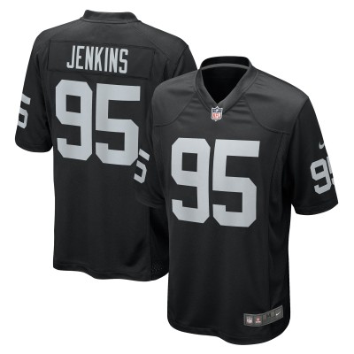 Men's Las Vegas Raiders John Jenkins Black Game Jersey 01
