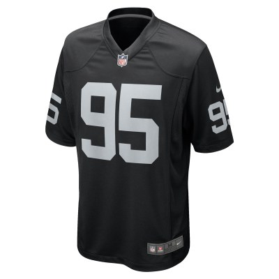 Men's Las Vegas Raiders John Jenkins Black Game Jersey 02