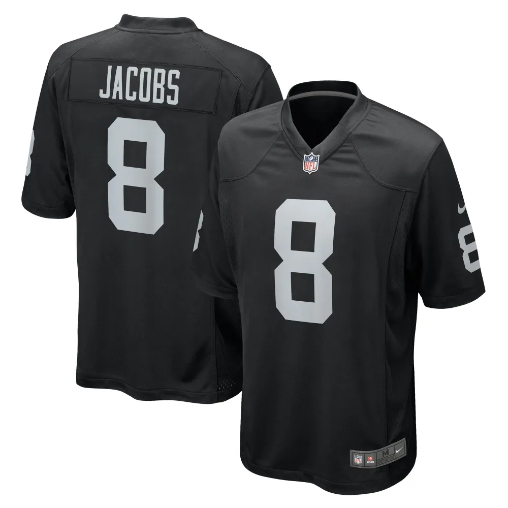 Men's Las Vegas Raiders Josh Jacobs Black Game Player Jersey