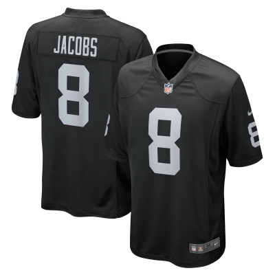Men's Las Vegas Raiders Josh Jacobs Black Game Player Jersey 01