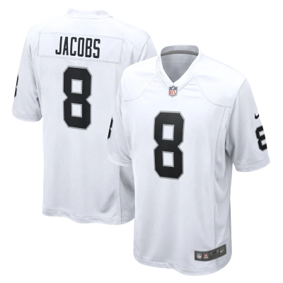Men's Las Vegas Raiders Josh Jacobs White Game Player Jersey 01