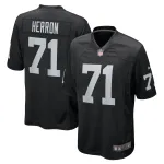 Men's Las Vegas Raiders Justin Herron Black Team Game Jersey