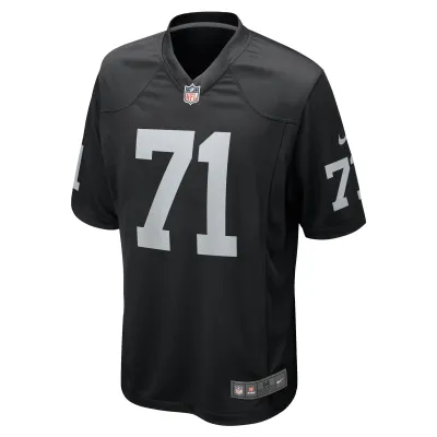 Men's Las Vegas Raiders Justin Herron Black Team Game Jersey 02