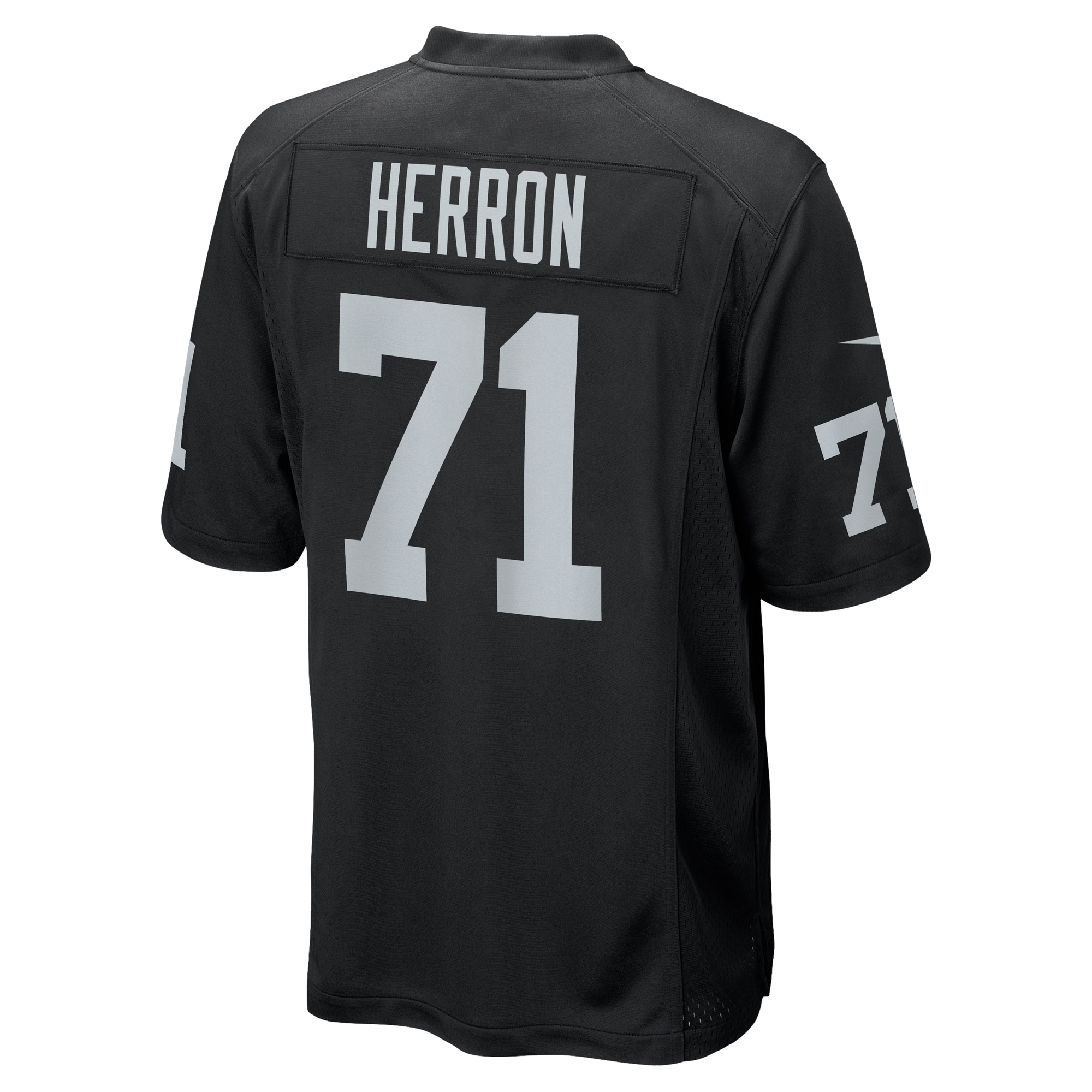 Men's Las Vegas Raiders Justin Herron Black Team Game Jersey