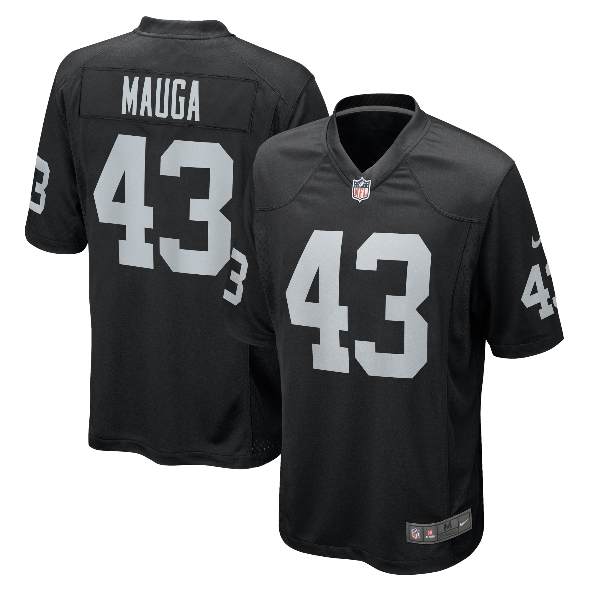 Men's Las Vegas Raiders Kanai Mauga Black Team Game Jersey