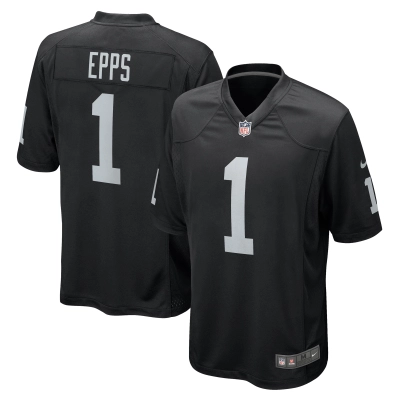 Men's Las Vegas Raiders Marcus Epps Black Game Player Jersey 01