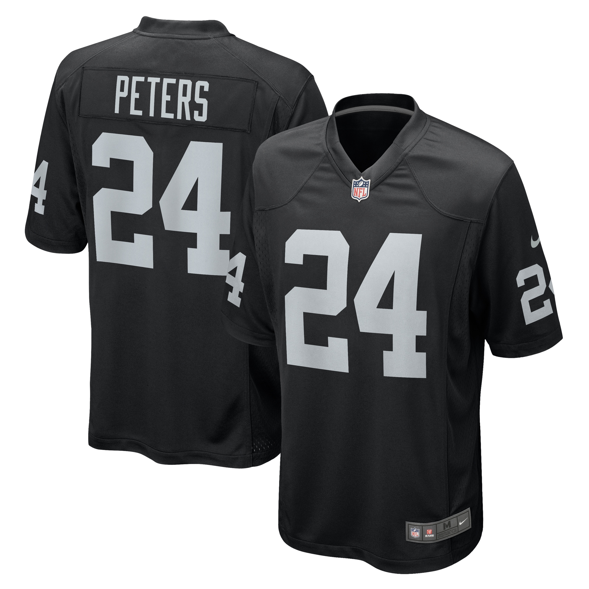 Men's Las Vegas Raiders Marcus Peters Black Team Game Jersey