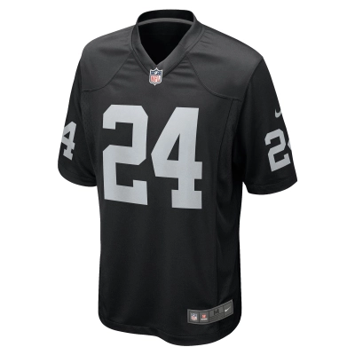 Men's Las Vegas Raiders Marcus Peters Black Team Game Jersey 02
