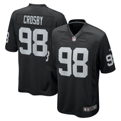 Men's Las Vegas Raiders Maxx Crosby Black Game Jersey 01