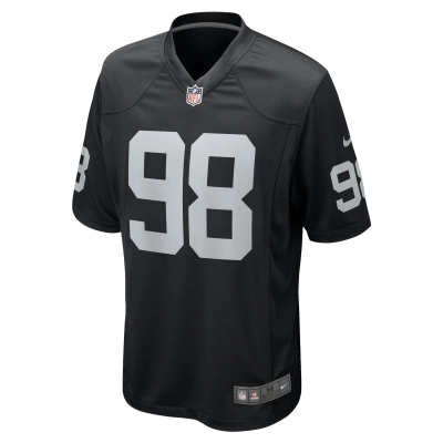Men's Las Vegas Raiders Maxx Crosby Black Game Jersey 02