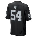 Men's Las Vegas Raiders Netane Muti Black Team Game Jersey