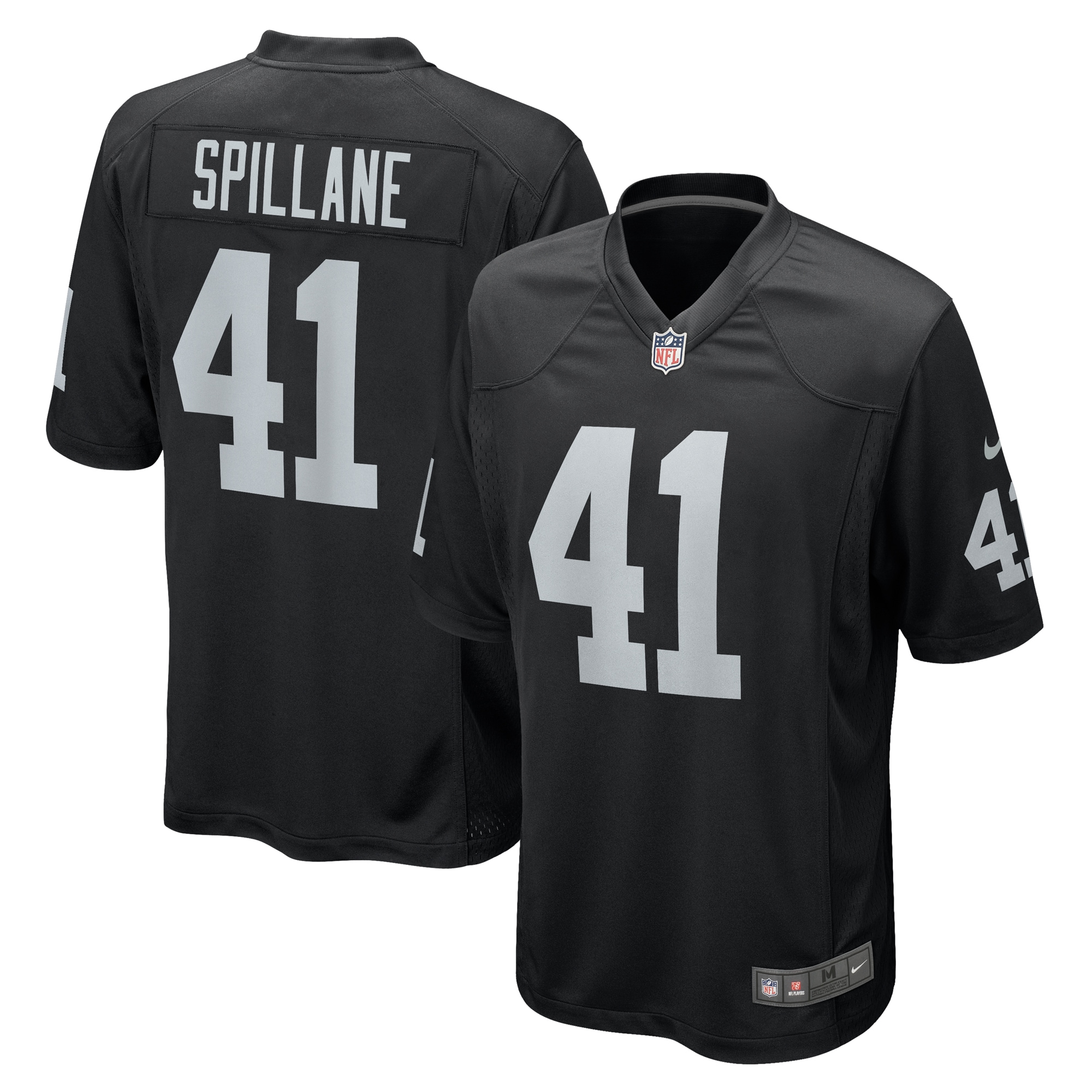 Men's Las Vegas Raiders Robert Spillane Black Game Player Jersey