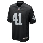 Men's Las Vegas Raiders Robert Spillane Black Game Player Jersey