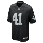 Men's Las Vegas Raiders Robert Spillane Black Game Player Jersey