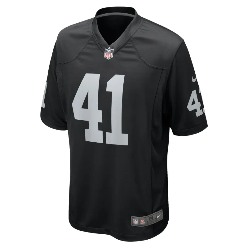 Men's Las Vegas Raiders Robert Spillane Black Game Player Jersey