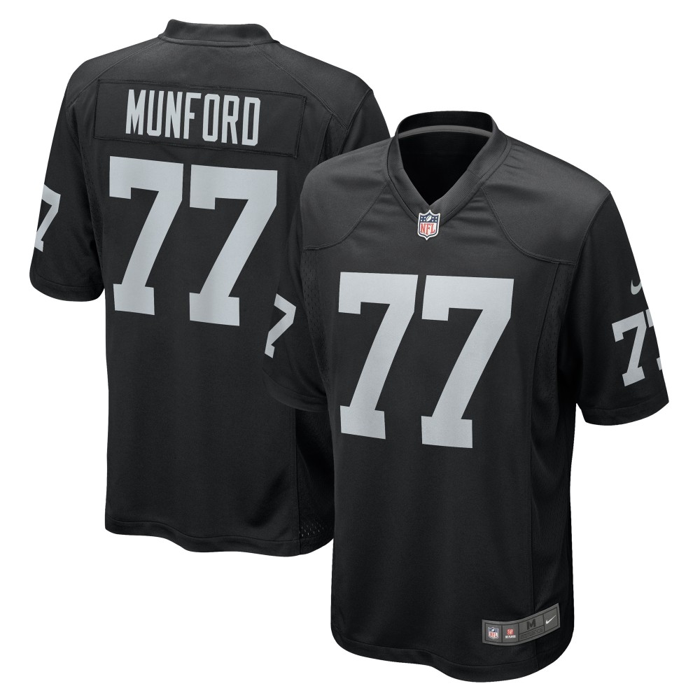 Men's Las Vegas Raiders Thayer Munford Jr. Black Team Game Jersey