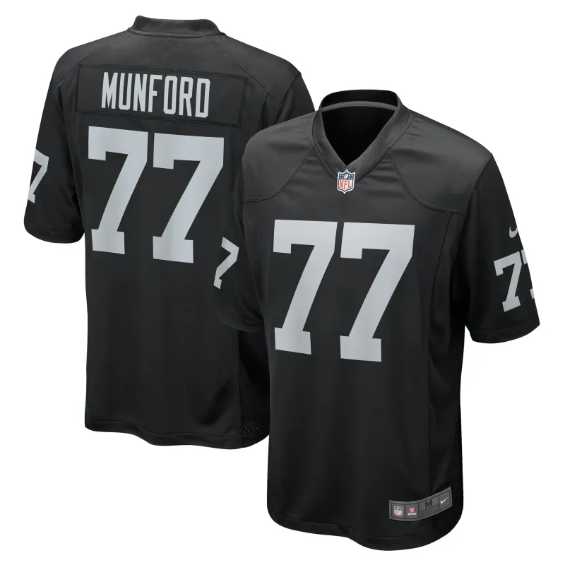 Men's Las Vegas Raiders Thayer Munford Jr. Black Team Game Jersey