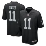 Men's Las Vegas Raiders Tre Tucker Black Team Game Jersey