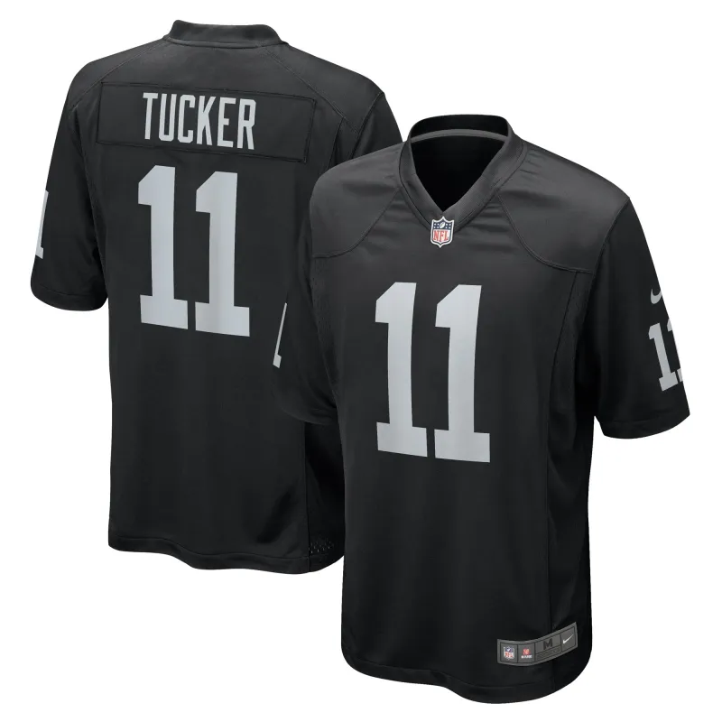 Men's Las Vegas Raiders Tre Tucker Black Team Game Jersey