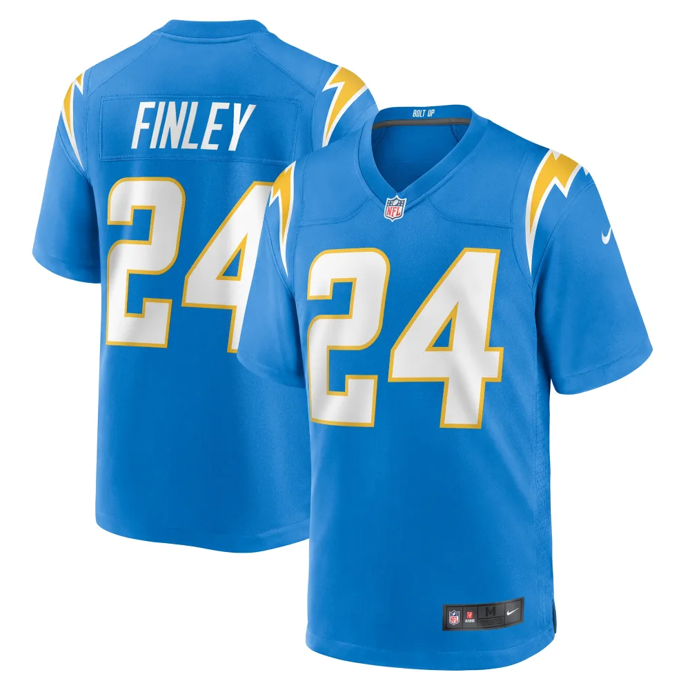 Men's Los Angeles Chargers AJ Finley Powder Blue Team Game Jersey